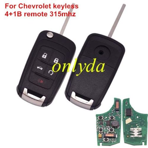 For Chevrolet keyless 4+1B remote 434mhz/315MHZ 7952 chip