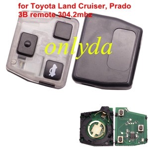 Free shipping For Toyota land cruiser prado 3 button remote with 304.2mhz