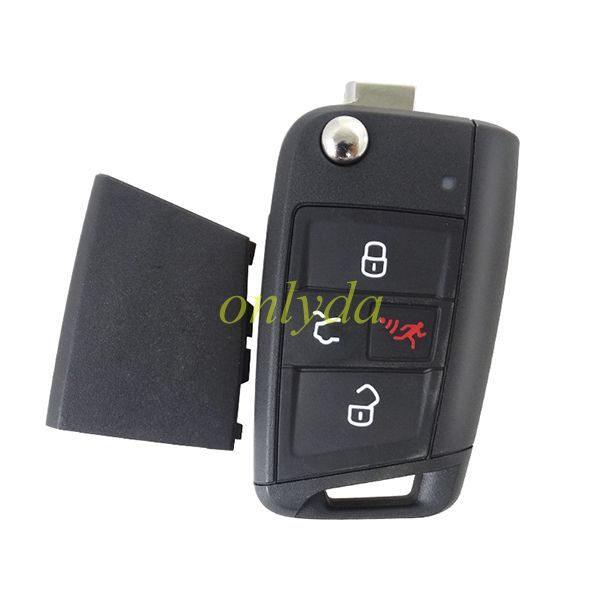 For VW golf 7 3+1 button remote key with 315mhz MQB48 chip FCCID is 5G6 959 752 AC