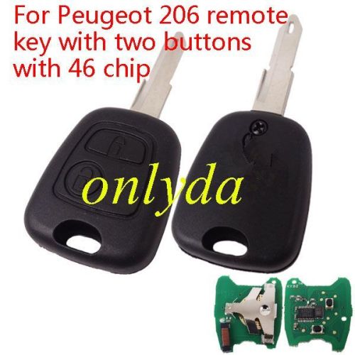 For Peugeot 2B remote key 46 PCF7961chip-434mhz 206 blade