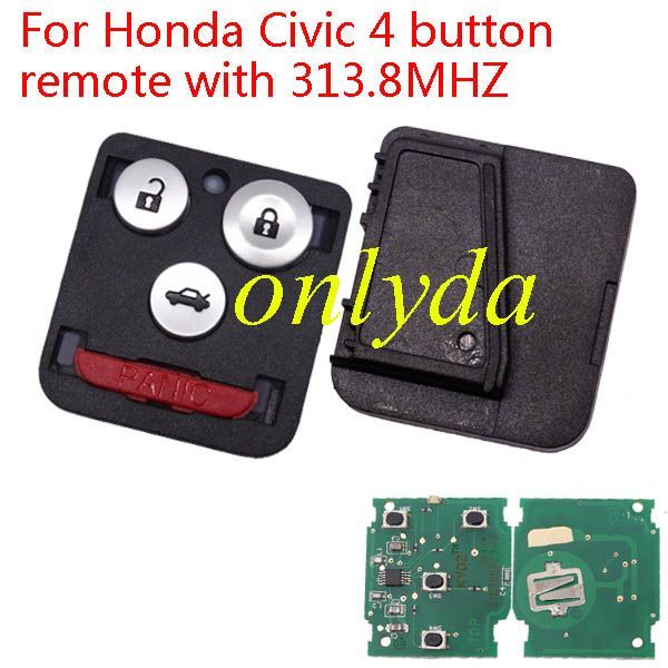 Honda Civic 4 button remote with 313.8MHZ