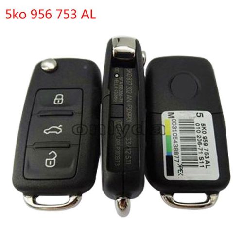 For VW 3 button remote key with 434mhz Model Number is 5KO-959-753-AL/5KO-837-202AN