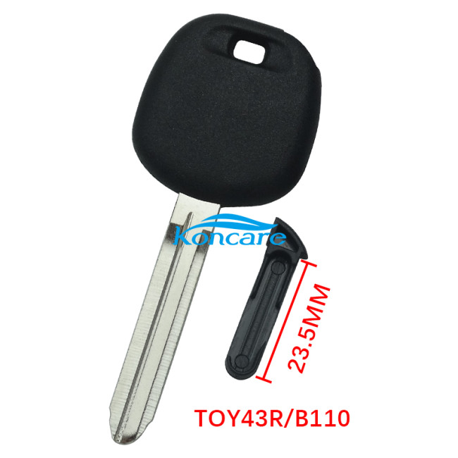 For Toyota transponder key blank TOY43R blade without logo with carbon chip part