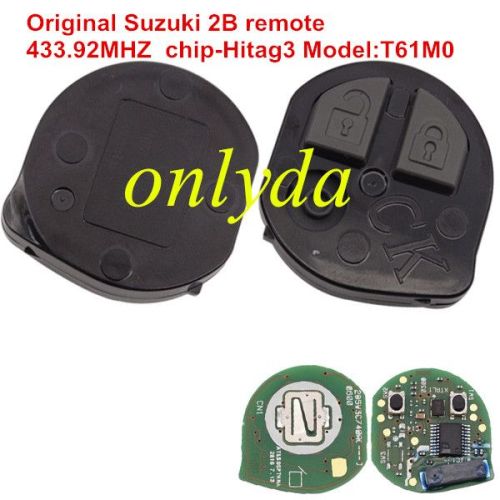 For OEM Suzuki 2 button remote key 433.92MHZ chip-Hitag3 Model:T61M0