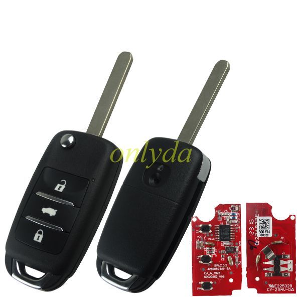 For Changan Yizhishang 3 button 15 model folding remote key with 433mhz