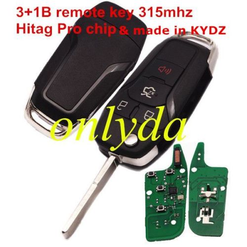 For 3+1 button remote key with Hitag pro chip-315mhz with HU101 blade FCCID:N5F-A08TAA made in KYZD