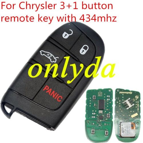 For OEM Chrysler 3+1 button remote key with 434mhz with HITAG AES