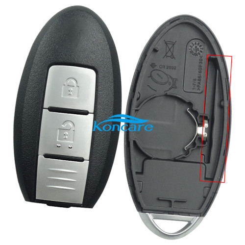 For Nissan 2 button remote key blank for new model no card slot