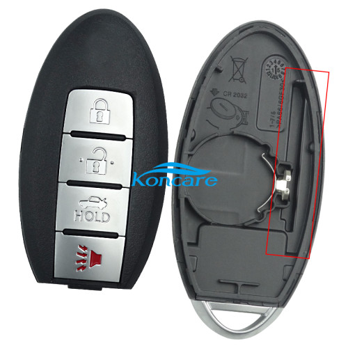 For Nissan 4 button remote key blank for new model with trunk button