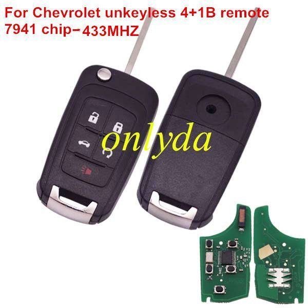 For Chevrolet unkeyless 4+1B remote 7941 chip-315mhz/434mhz