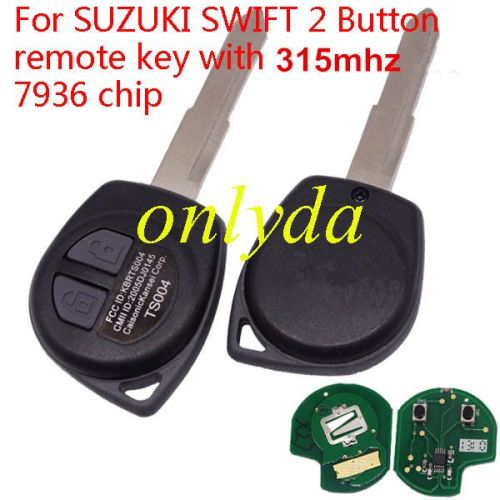 For SUZUKI SWIFT 2 Button remote key with 7936 chip 315/434mhz