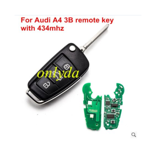 For Audi A4 3 button remote key with 315mhz/434mhz ASK 8EO837220L 8EO837220T 8EO837220F 8EO837220G 8EO837220H 8EO837220R 8EO837220E (without chip ,you need buy id48 glass chip separate)