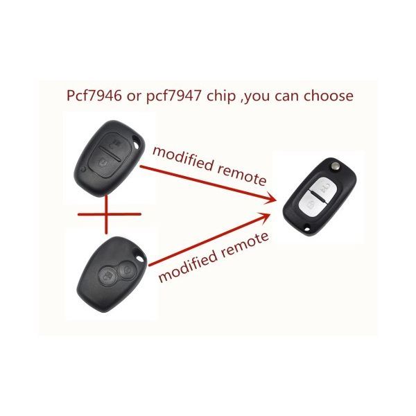 For Renault Modified 2 button remote key 7947 chip-434mhz