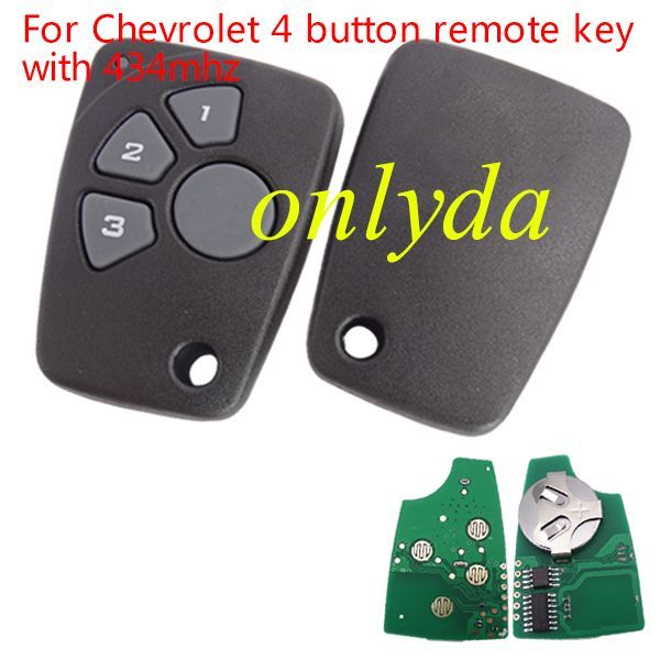 For Chevrolet 4 button remote key with 434mhz