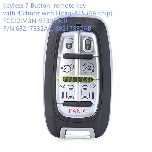 For 7 Button keyless remote key with 434mhz with Hitag-AES (4A chip) FCCID:M3N-97395900 P/N:68217832AC, 68217832AB 2017-2020 HRYSLER PACIFICA