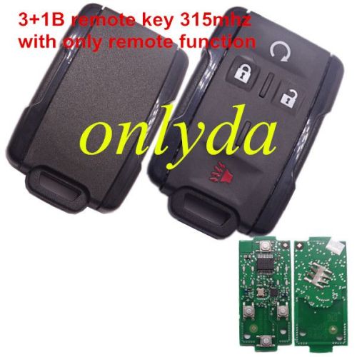GMC 3+1 button remote key with 315mhz only has remote function , no ignition fucntion