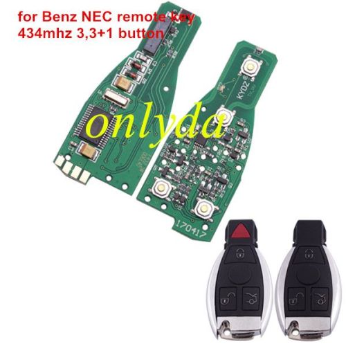 For Benz NEC remote key with 315mhz or 434mhz 3,3+1 button , you please choose the key shell