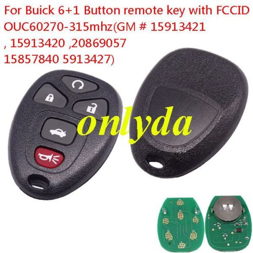 For Buick 4+1 Button remote key with FCCID OUC60270-315mhz