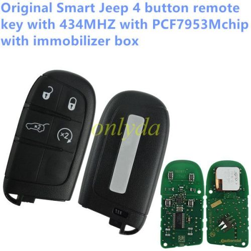 For OEM Smart Jeep 4 button remote key with 434MHZ with PCF7953Mchip with immobilizer box