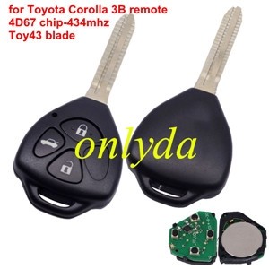 For Toyota alphard 4 button remote with 315mhz bee 2005 year with 4D67 Chip