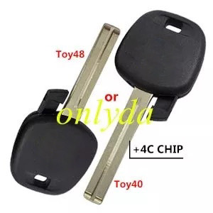 Toyota Toy40/Toy48 AT4 4C Key Sliver logo plastic handle shell