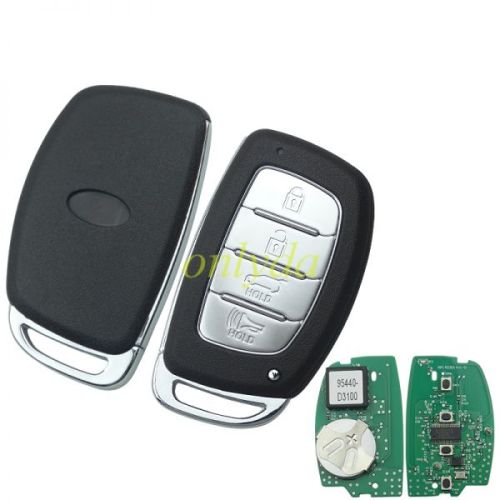 Hyundai keyless Smart 3+1 button remote key with NCF2951 chip-7938&Hitag 3&47 chip (HITAG2) with 433mhz FCCID:TQB-FOB-4F07 IC:6074A-FOB4F07 TFKB1J086(TL) 96440-D3100