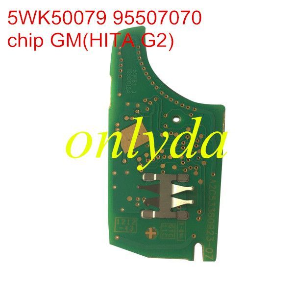 For Vauxhall 2 button Remote Key key with 434mhz 5WK50079 95507070 chip GM(HITA G2) without blade