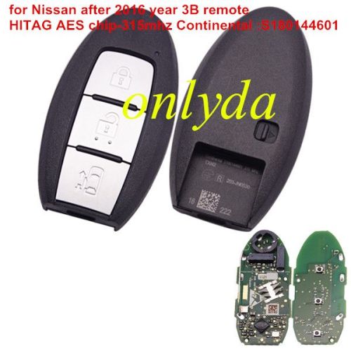 For Nissan after 2016 year 3B remote 315mhz HITAG AES chip Continental :S180144601