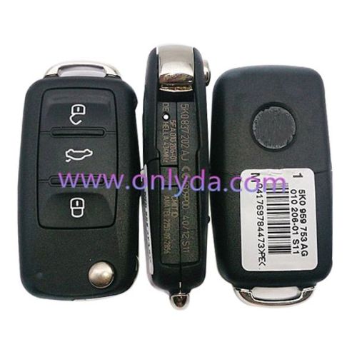 For VW 3 button remote key with 434mhz Model Number is 5KO-959-753-AG /5KO-837-202AJ(no in stock)