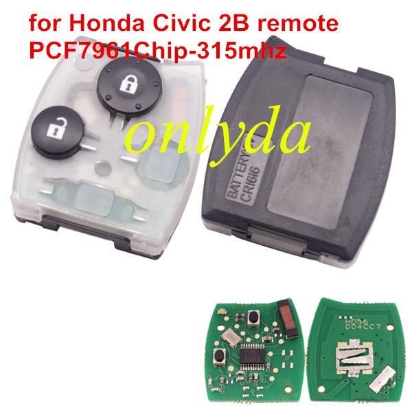 Honda Civic 2 button remote with 315mhz with 46 Chip