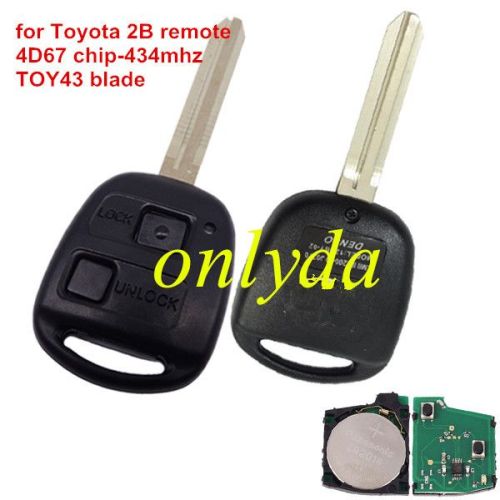 For Toyota 2B remote 4D67 chip 315mhz/434mhz use for Toyota land cruiser prado