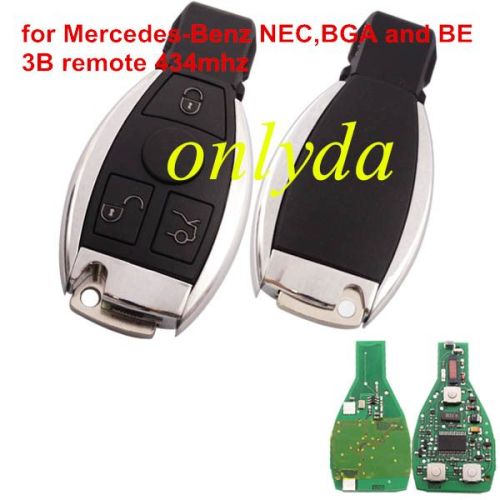 For Benz 3 button NEC and BGA and BE remote key with 434Mmhz transponder chip:F9234 723E8715
