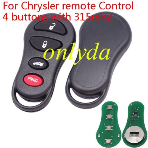 For Chrysler remote Control 4 buttons with 315mhz/433MHZ we have two model; FCCID-- GQ43VT9T FCCID-- GQ43VT17T You need choose the FCCID