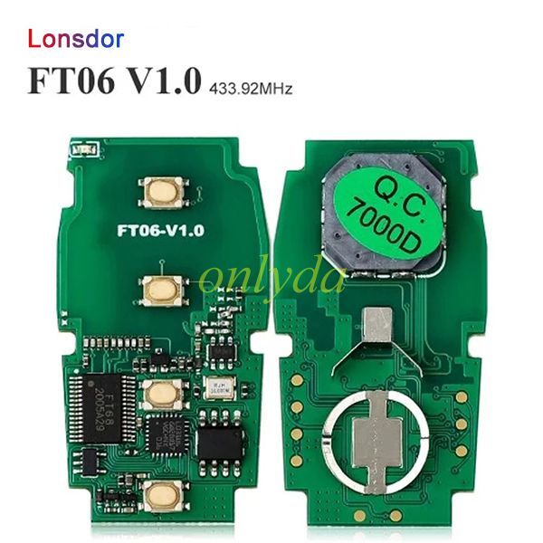 3 + 1 Button Keyless Go Smart Remote Key Chip 433.92Mhz 8A For Subaru STI WRX Board: 7000 Lonsdor FT06-7000D TOY12 with Small Key,can use KH100 machine to adjust the model and frequency