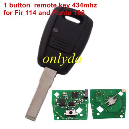 For Fiat 114 and Punto 188 1 button remote key in black color ,programmed by Zedfull（NO ignition chip, you need put ID48 chip inside）