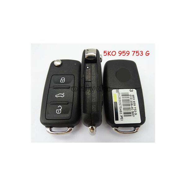 For VW 3 button remote key with 315mhz Model Number is 5KO-959-753-G