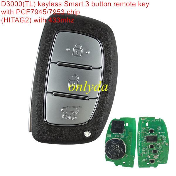For D3000(TL) keyless Smart 3 button remote key with PCF7945/7953 chip (HITAG2) with 433mhz