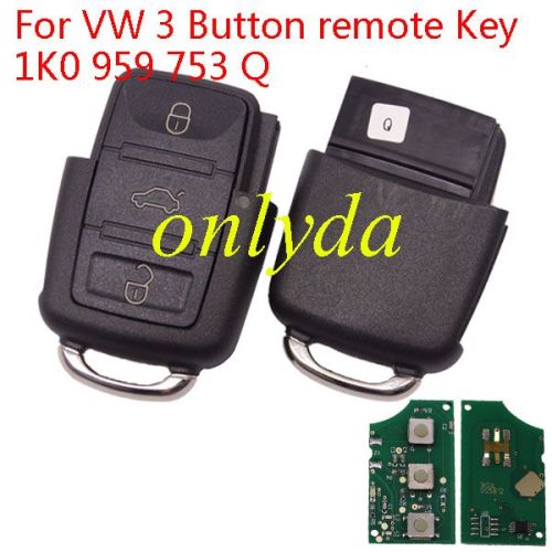 For VW 3 Button remote Key 1K0 959 753 Q with 315mhz