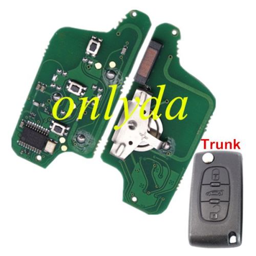 For 3B Flip Remote PCF7941 46 chip ASK model with VA2/HU83 blade, trunck / light button