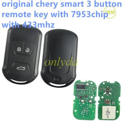 For chery OEM smart 3 button remote key with 7953chip with 433mhz