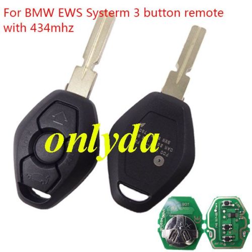 For BMW EWS Systerm 3 button remote key with 4 track blade （with 315/434 mhz without chip)