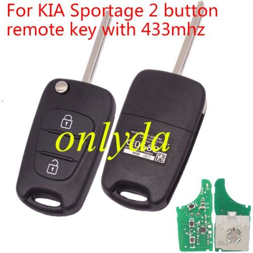 KIA Sportage 2 button remote key with 433mhz