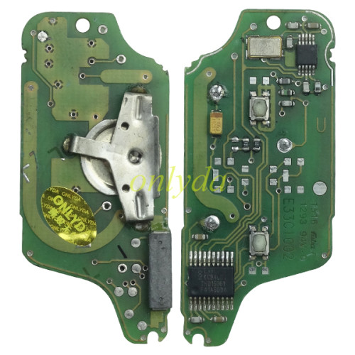 For OEM Peugeot 2 Button Flip Remote Key with 433mhz (battery on PCB) with ASK model with 46 PCF7941chip with VA2 and HU83 blade , please choose the key shell