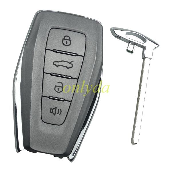 For Geely smart new Null 4 button remote key with 434mhz with 47/NPA3XA5 chip
