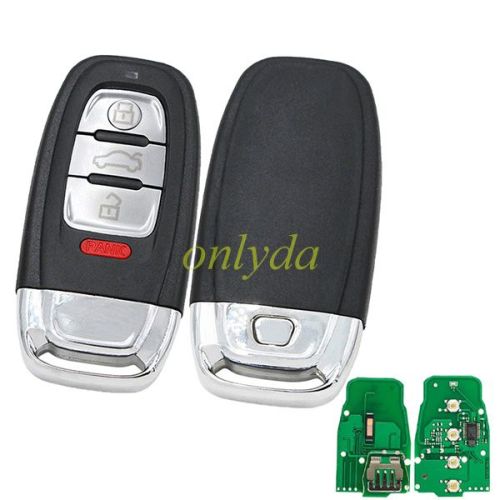 For Audi 3+1 button keyless remote key with 315mhz/434mhz /868mhz Audi A6, A8, Q3,Q5,Q7, NXP PCF7945AC1500 CMK008 05 Tn616381