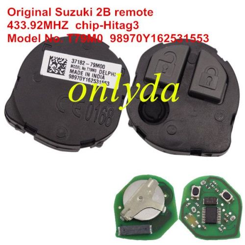 Free shipping For OEM Suzuki 2 B remote 433.92MHZ chip-Hitag3 chip 37182-79M00 Model No. T79M0