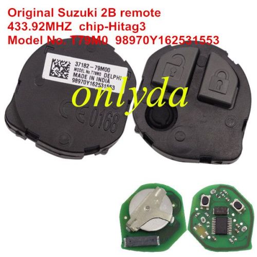 For OEM Suzuki 2 B remote 433.92MHZ chip-Hitag3 chip 37182-79M00 Model No. T79M0