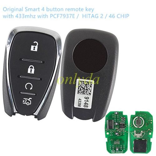 For OEM Smart Chevrolet 4 button remote key with 434MHZ chip GM(HITAG2)