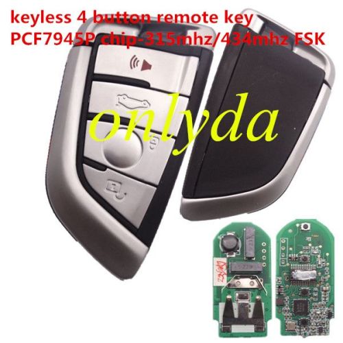 For BMW X5 keyless 4button remote key with PCF7953P chip-315mhz/434mzh/868mhz FSK 5AF 011926-11 BMW 9337242-01 CMIIT ID:2013DJ5983 ANATEL 1277-13-2856