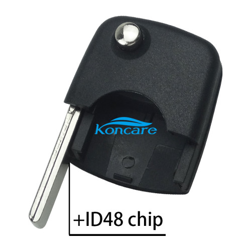 VW flip remote key head with ID48 chip inside （the connect face is round）